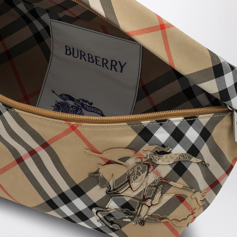 Burberry Check Patterned Beige Waist Bag Men