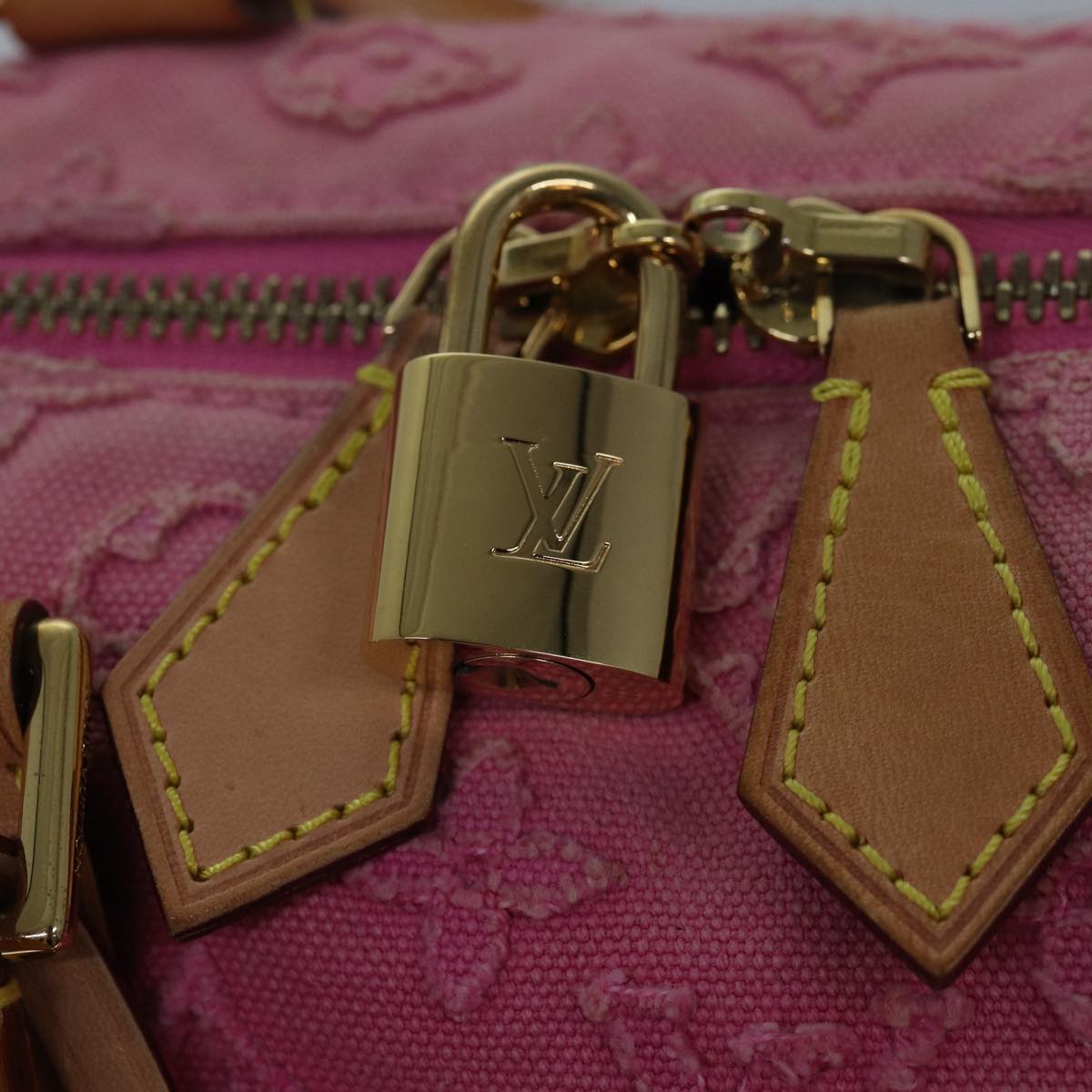 LOUIS VUITTON Monogram Stone Speedy Bandouliere 35 Bag Rose M40831 82931A