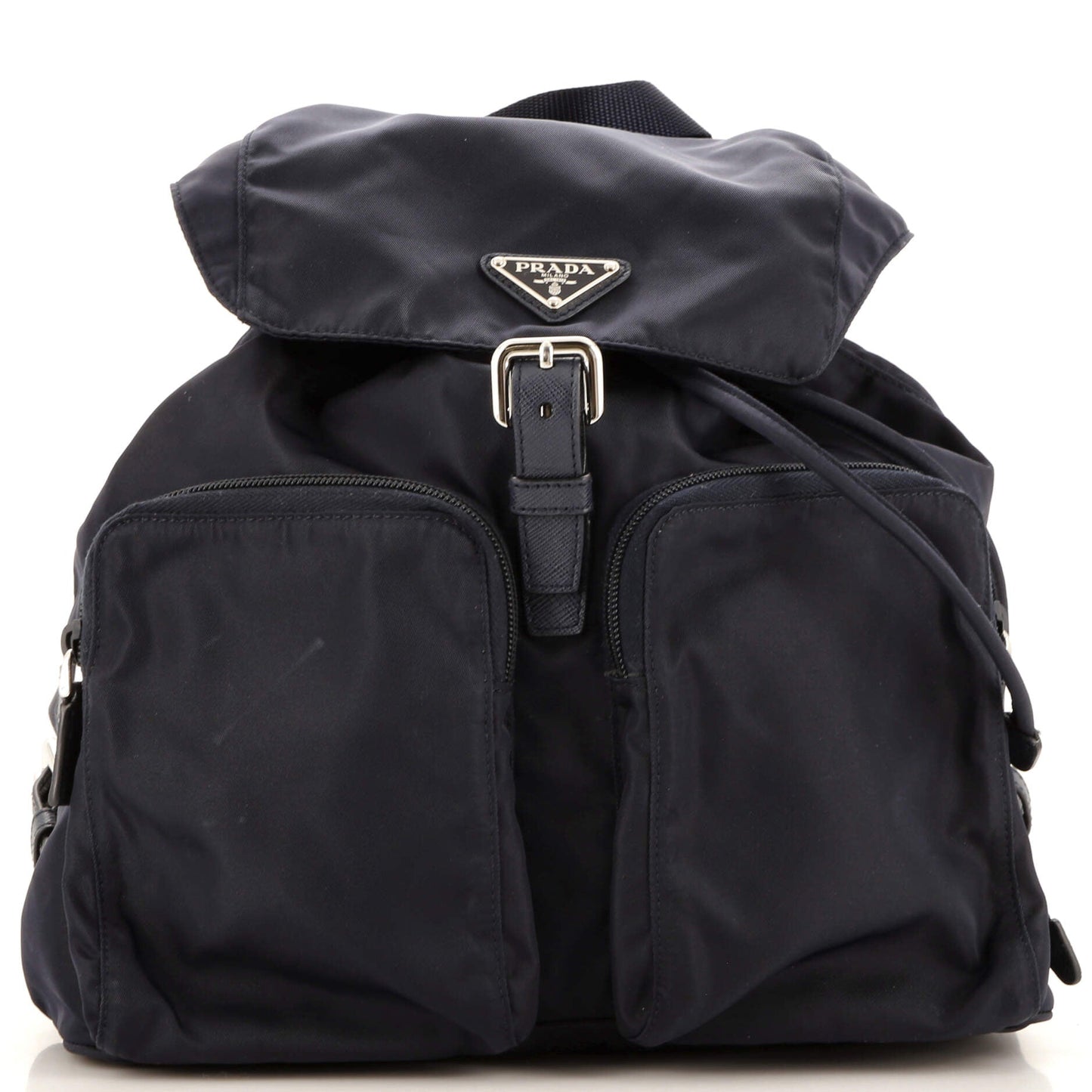 Prada Double Pocket Buckle Backpack Tessuto Medium