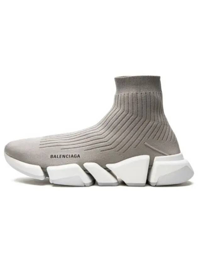 Balenciaga Speed 2.0 Knit High Top Sneakers Grey
