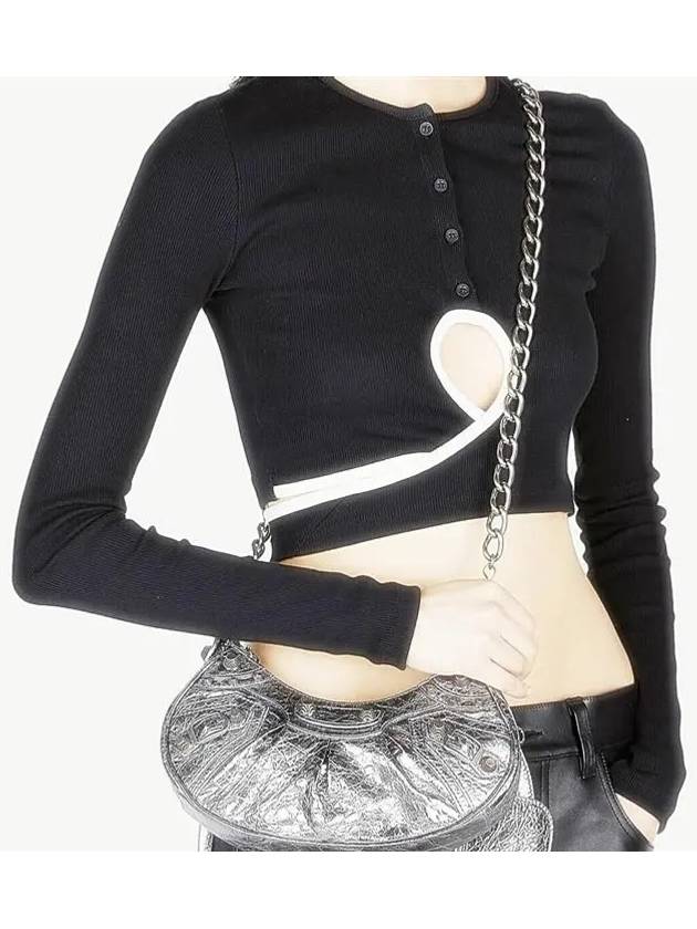 Balenciaga WoMen's Le Cagole XS Chain Metal Shoulder Bag Silver