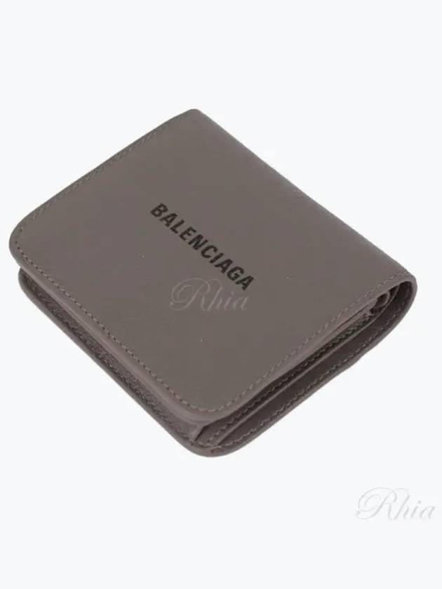 Balenciaga Logo Coin Pocket Flap Half Wallet Medium Grey