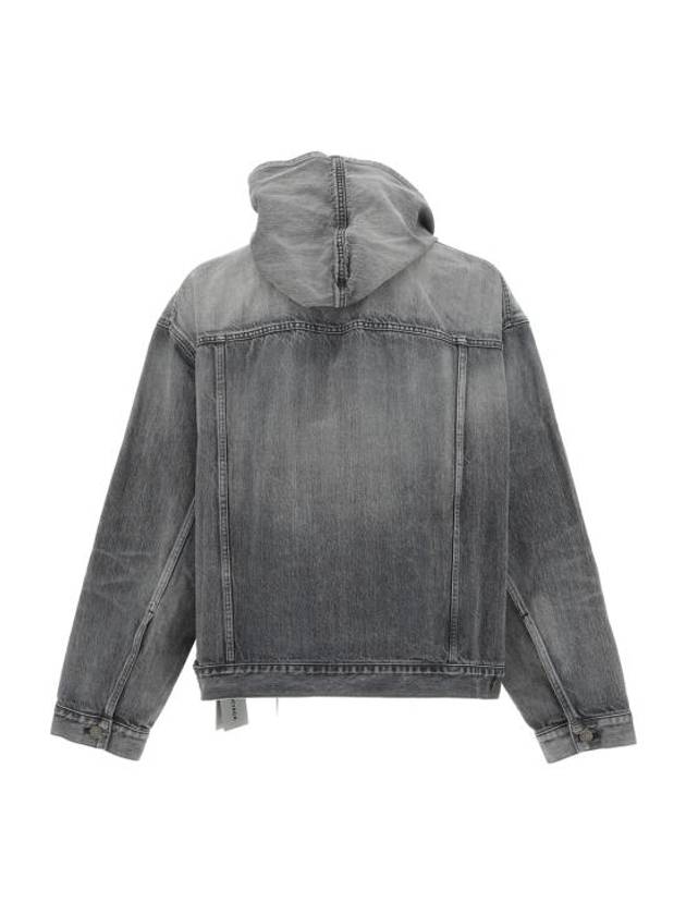 Balenciaga Distressed Denim Hoodie Black