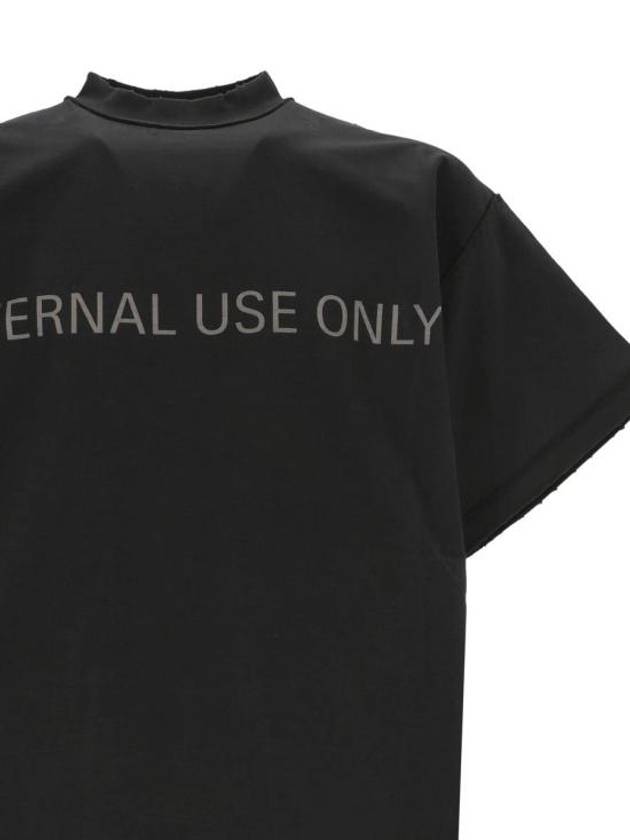 Balenciaga Inside Out Oversized Distressed Short Sleeve T-Shirt Black