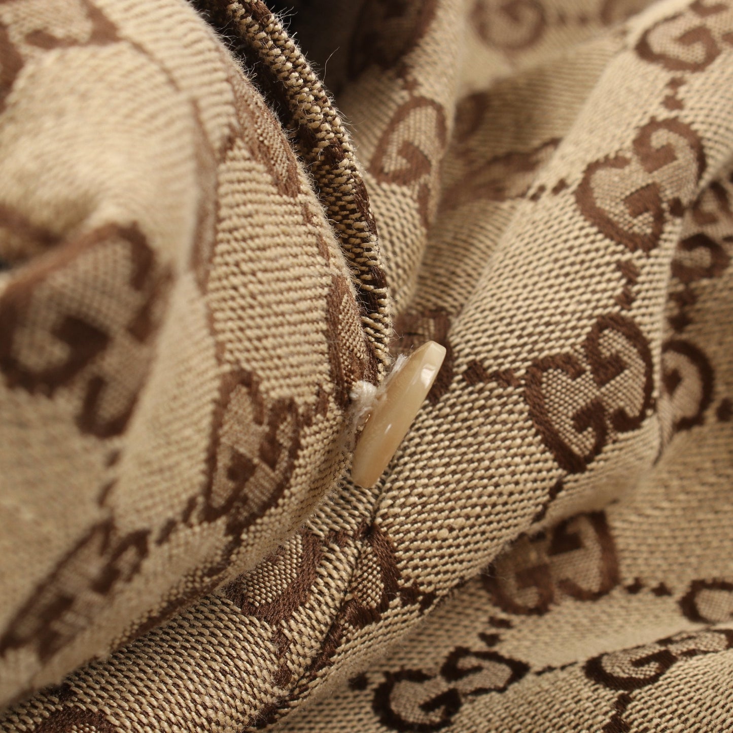 GUCCI GG canvas Shirt Short sleeve Linen Beige Brown