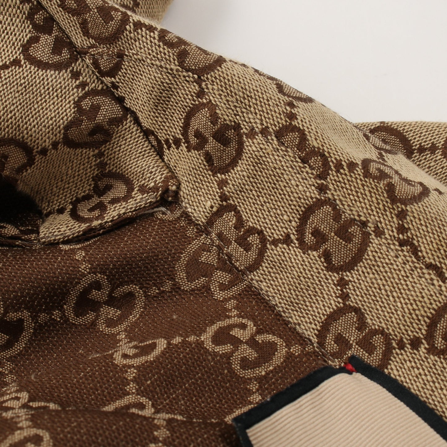 GUCCI GG canvas Shirt Short sleeve Linen Beige Brown