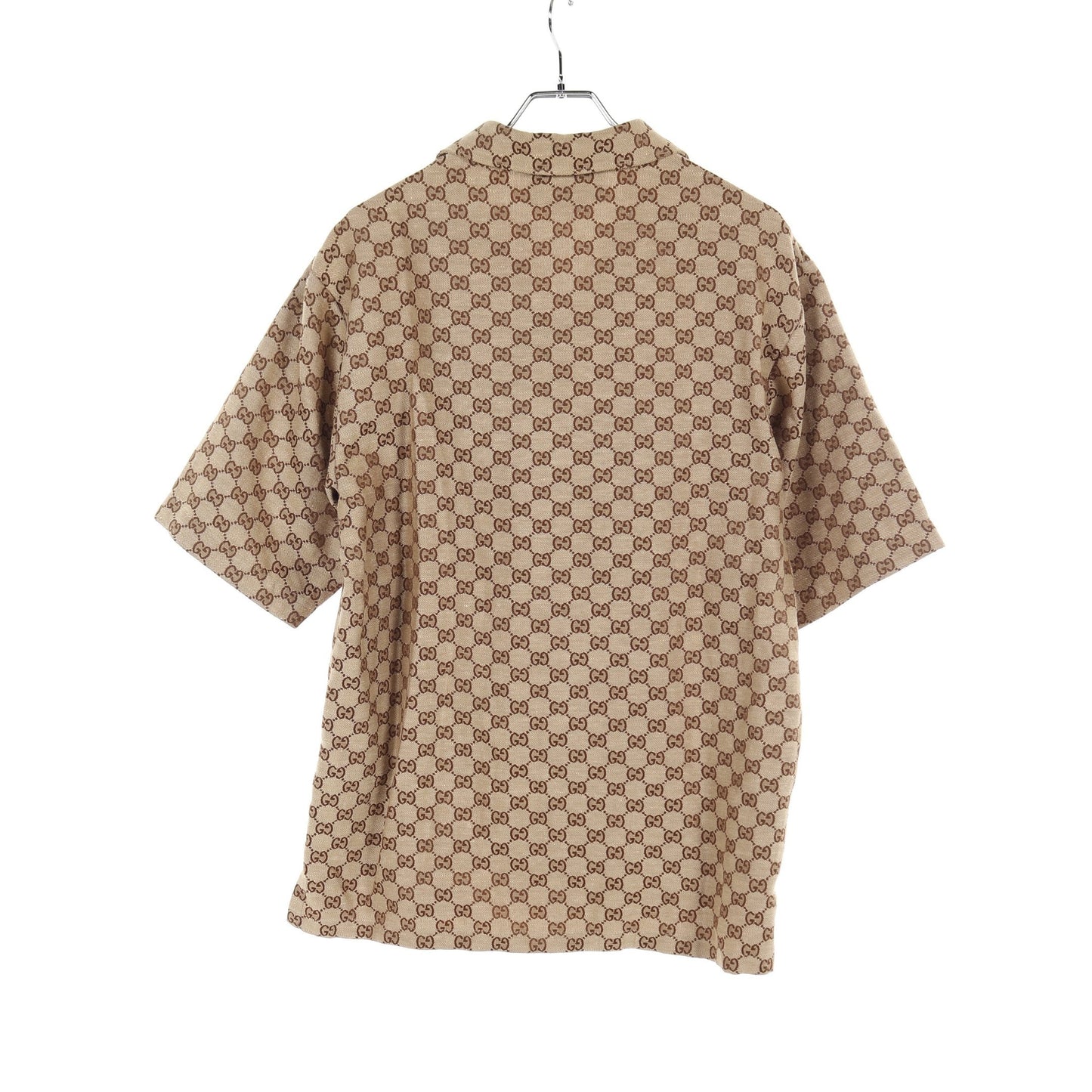 GUCCI GG canvas Shirt Short sleeve Linen Beige Brown
