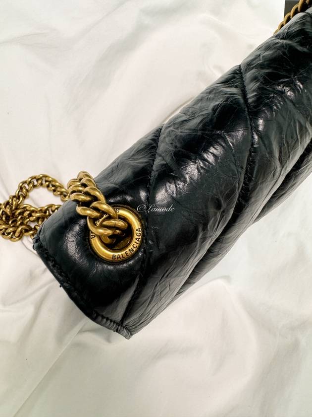 Balenciaga Crush XS Chain Quilted Shoulder Bag Black