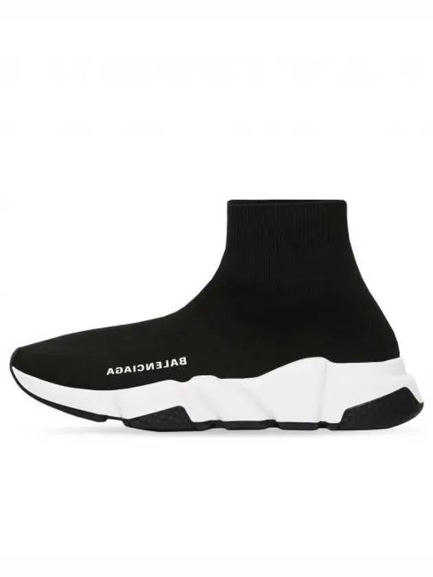 Balenciaga Speed Trainer High Top Sneakers Black White