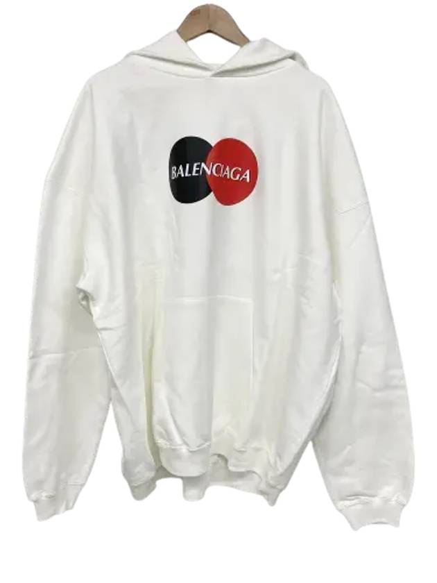 Balenciaga Logo Print Over Fit Hoodie White