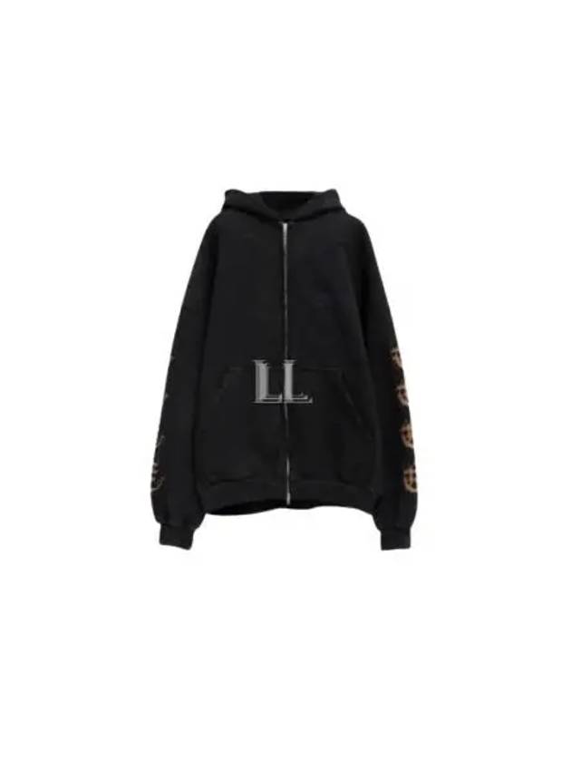Balenciaga Heavy Metal Oversized Zip-Up Hoodie Black