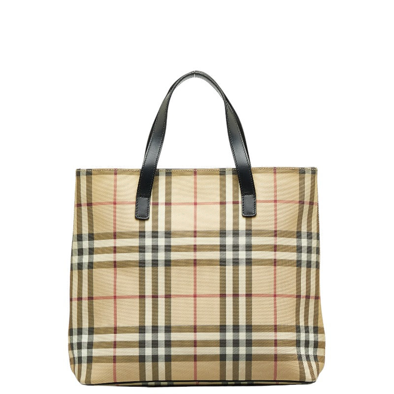 Burberry Nova Check Handbag Beige Multicolor PVC Leather