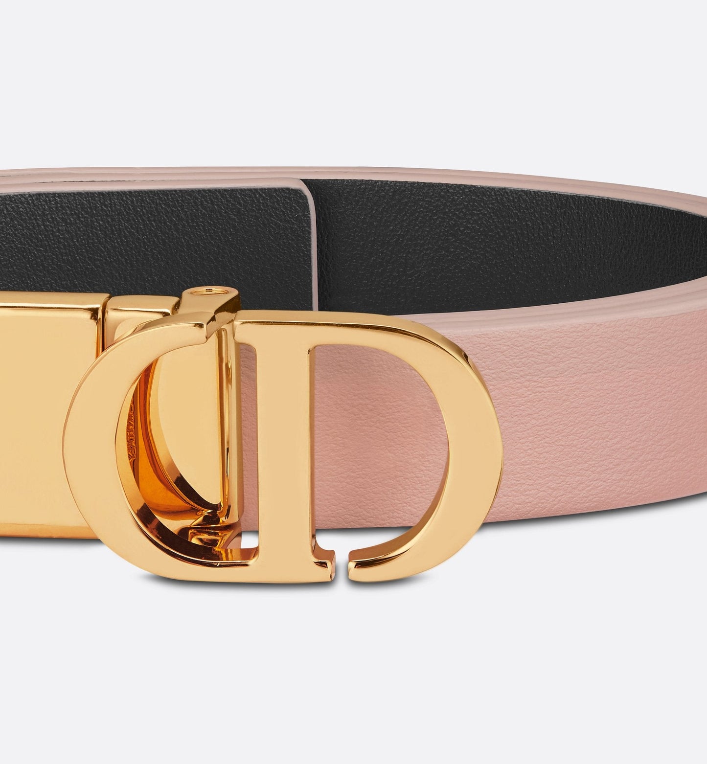 30 Montaigne Reversible Belt Powder Pink And Black Smooth Calfskin 20 mm