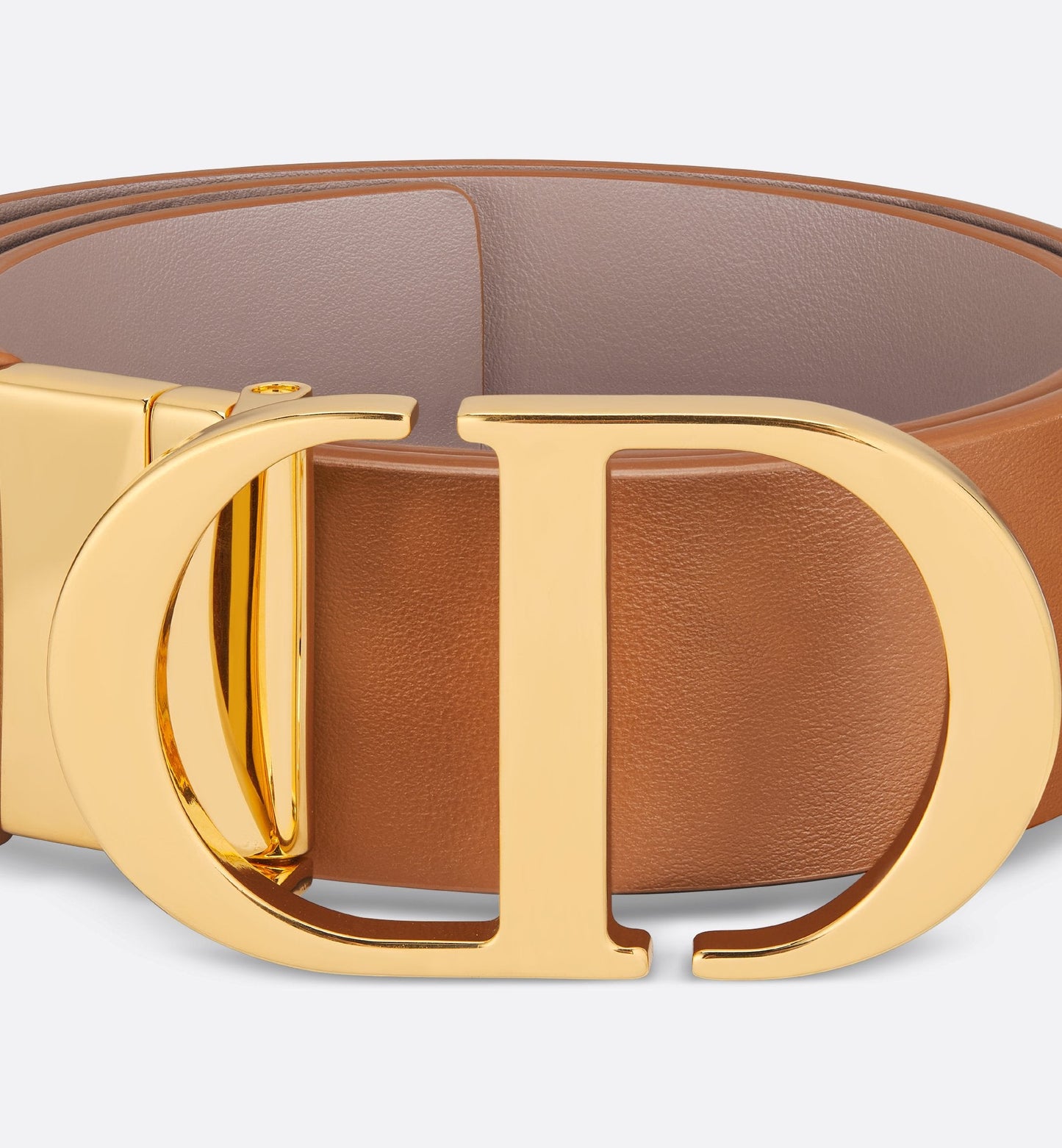 30 Montaigne Reversible Belt Golden Saddle And Warm Taupe Smooth Calfskin 35 mm