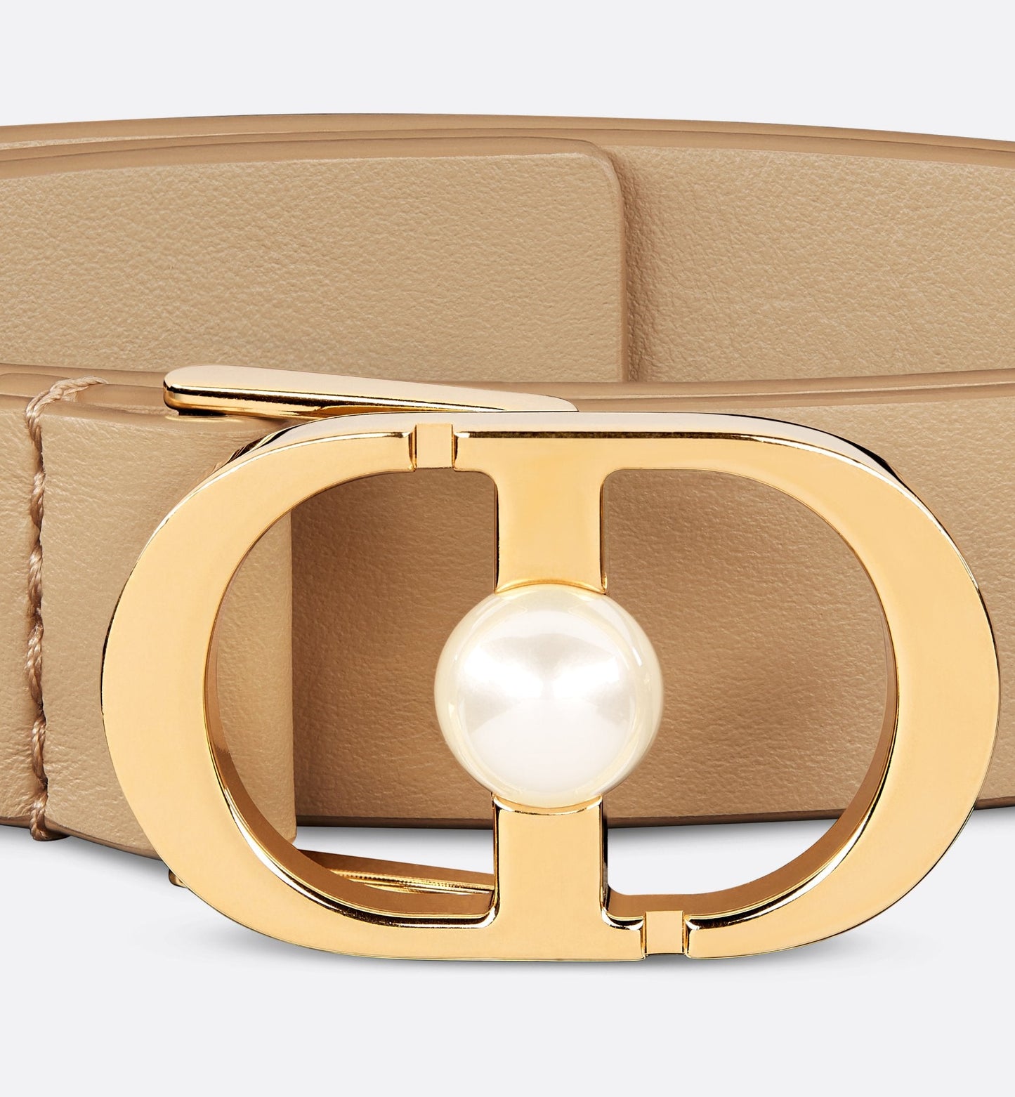 30 Montaigne Jolie Belt Biscuit Smooth Calfskin And White Resin Pearl 20 mm