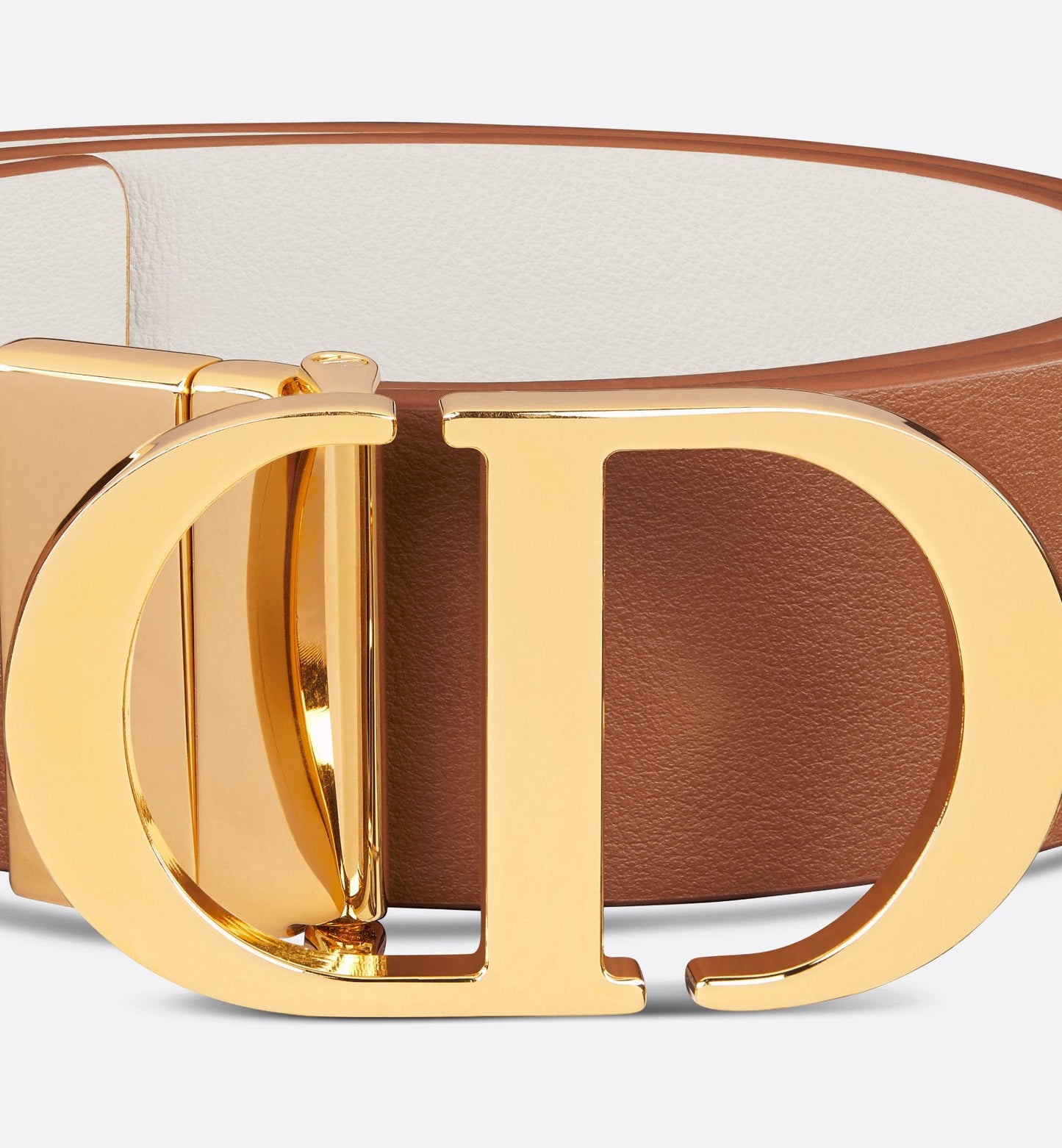 30 Montaigne Reversible Belt Golden Saddle And Latte Smooth Calfskin 35 mm