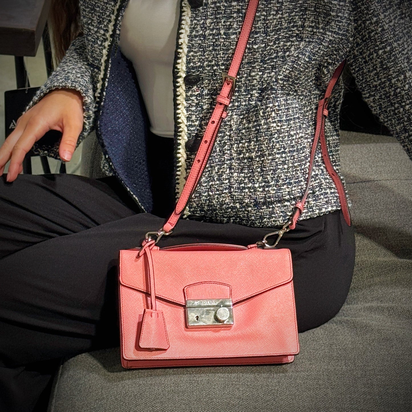 Prada Mini Saffiano Lux Sound Bag TWS