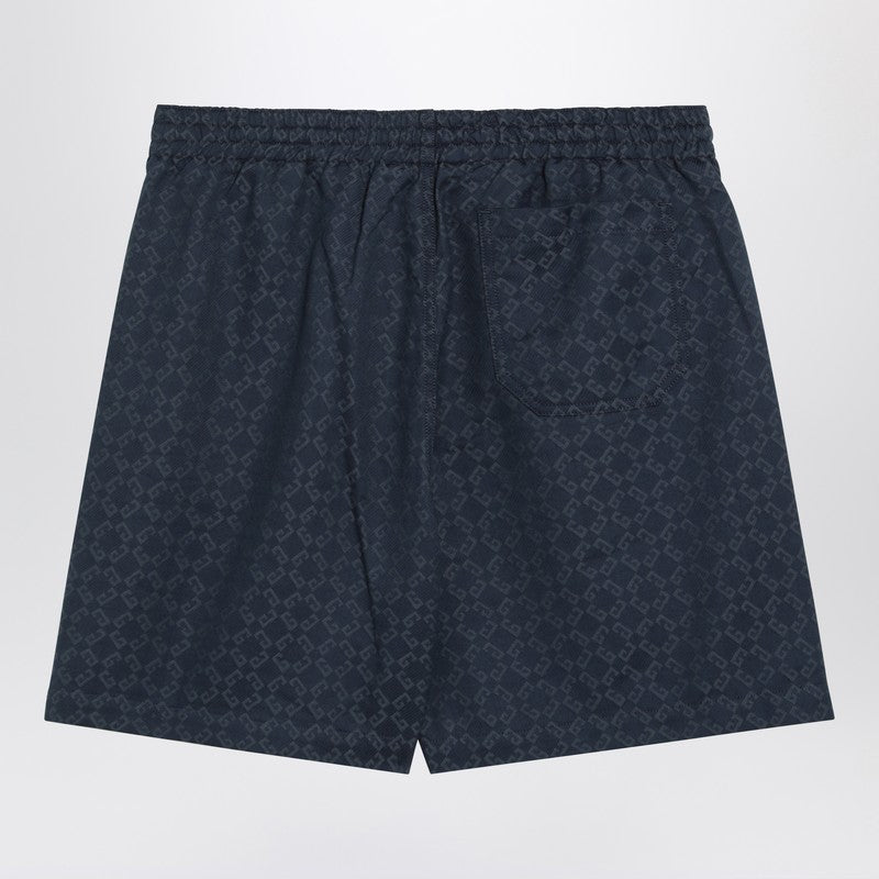 Givenchy Grey/Blue Shorts With 4G Logo Print Men