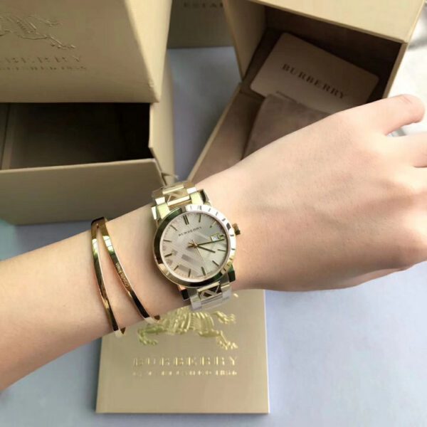 Burberry Ladies The City Yellow Gold Watch BU9033