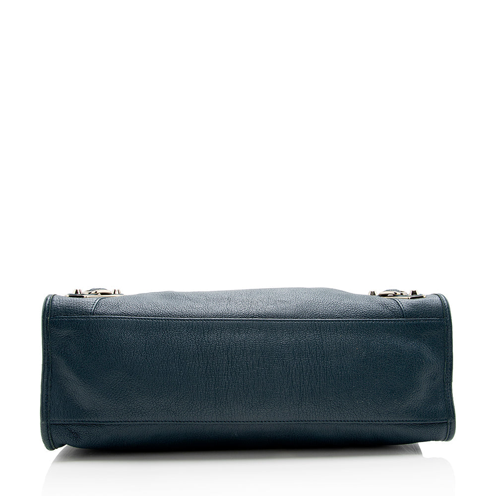 Balenciaga Agneau Metallic Edge City Satchel (SHF-17832)