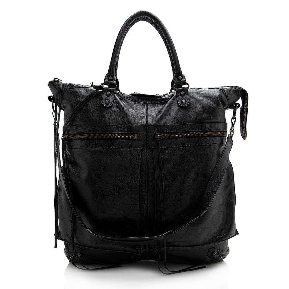 Balenciaga Agneau Oversized Square Tote (SHF-21604)