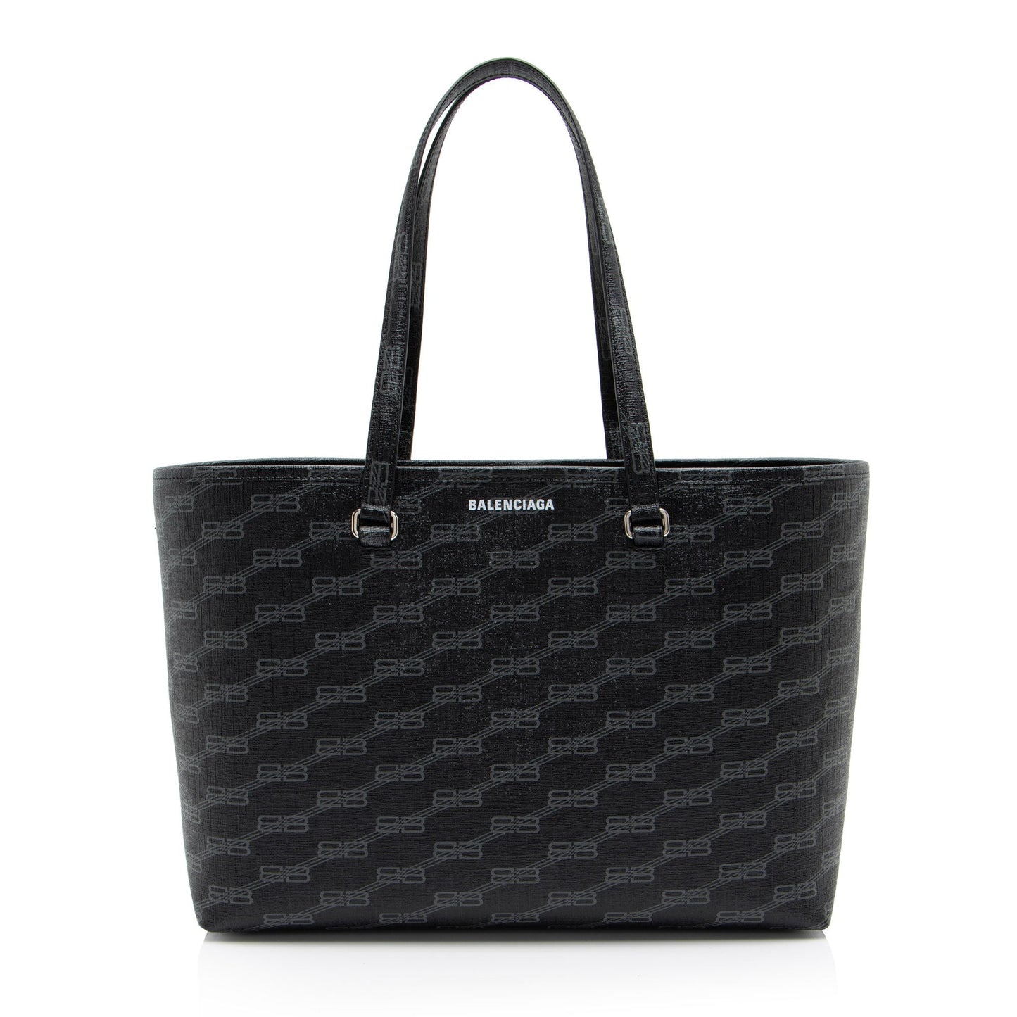 Balenciaga BB Monogram Canvas Signature E/W Medium Shopper Tote (SHF-sezzpJ)