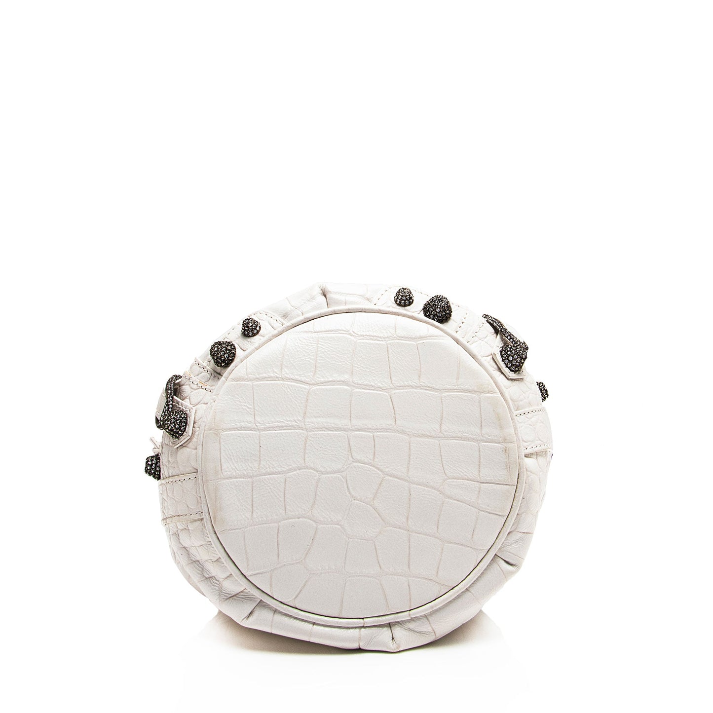 Balenciaga Croc Embossed Crystal Le Cagole XS Bucket Bag (SHF-ACwqpb)