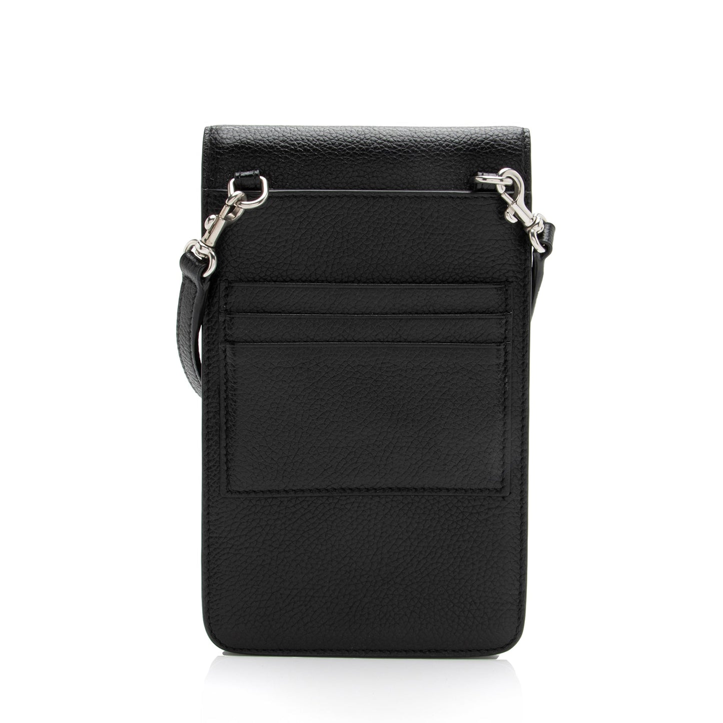 Balenciaga Grained Calfskin Logo Cash Phone Card Holder Flap Bag (SHF-23466)