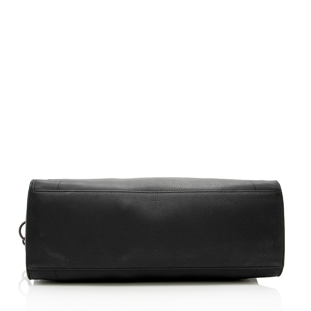 Balenciaga Leather Blackout City Satchel (SHF-17534)
