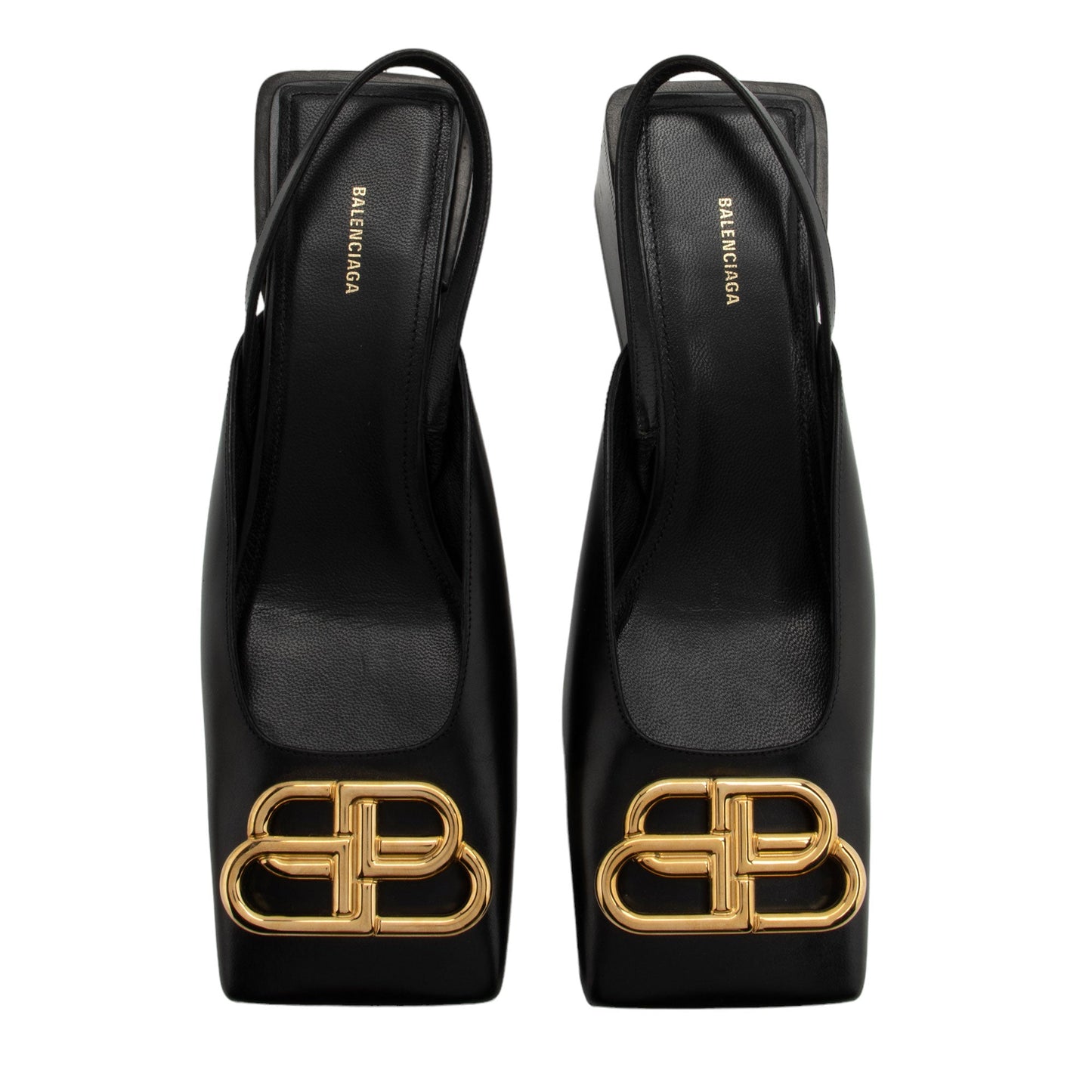 Balenciaga Leather Square Toe Slingback Pumps - Size 6 / 36 (SHF-ILGegn)