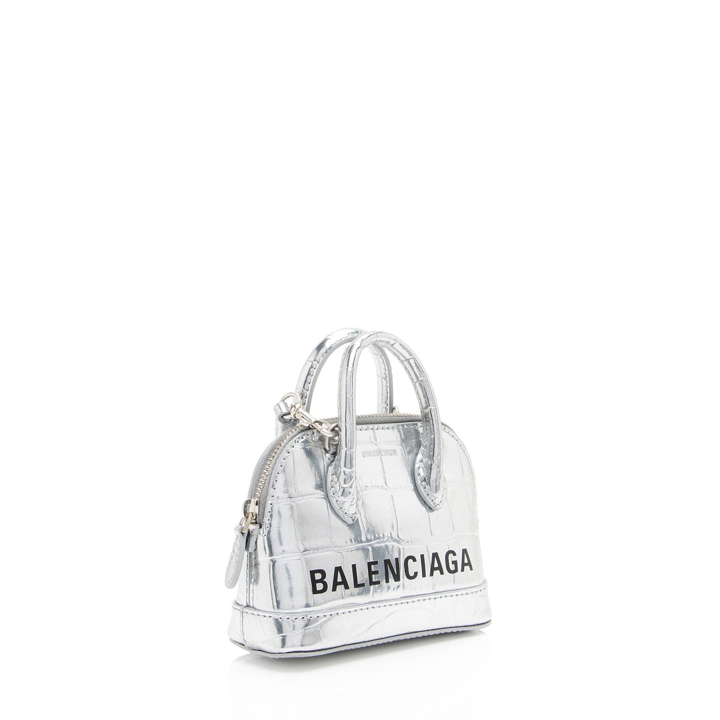 Balenciaga Metallic Croc Embossed Ville Mini Top Handle (SHF-Ayu5RO)