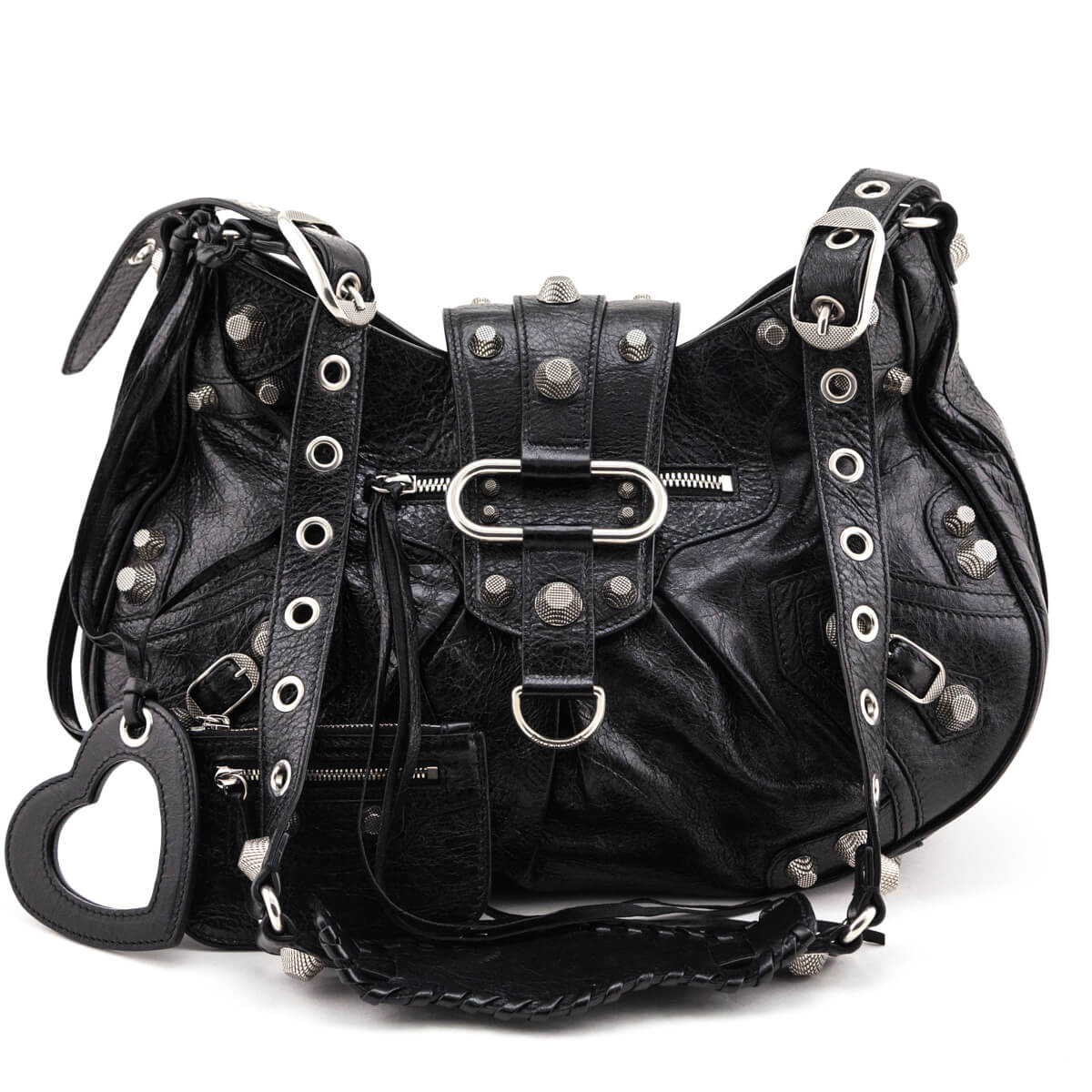 Balenciaga Black Agneau Arena Medium Le Cagole Shoulder Bag
