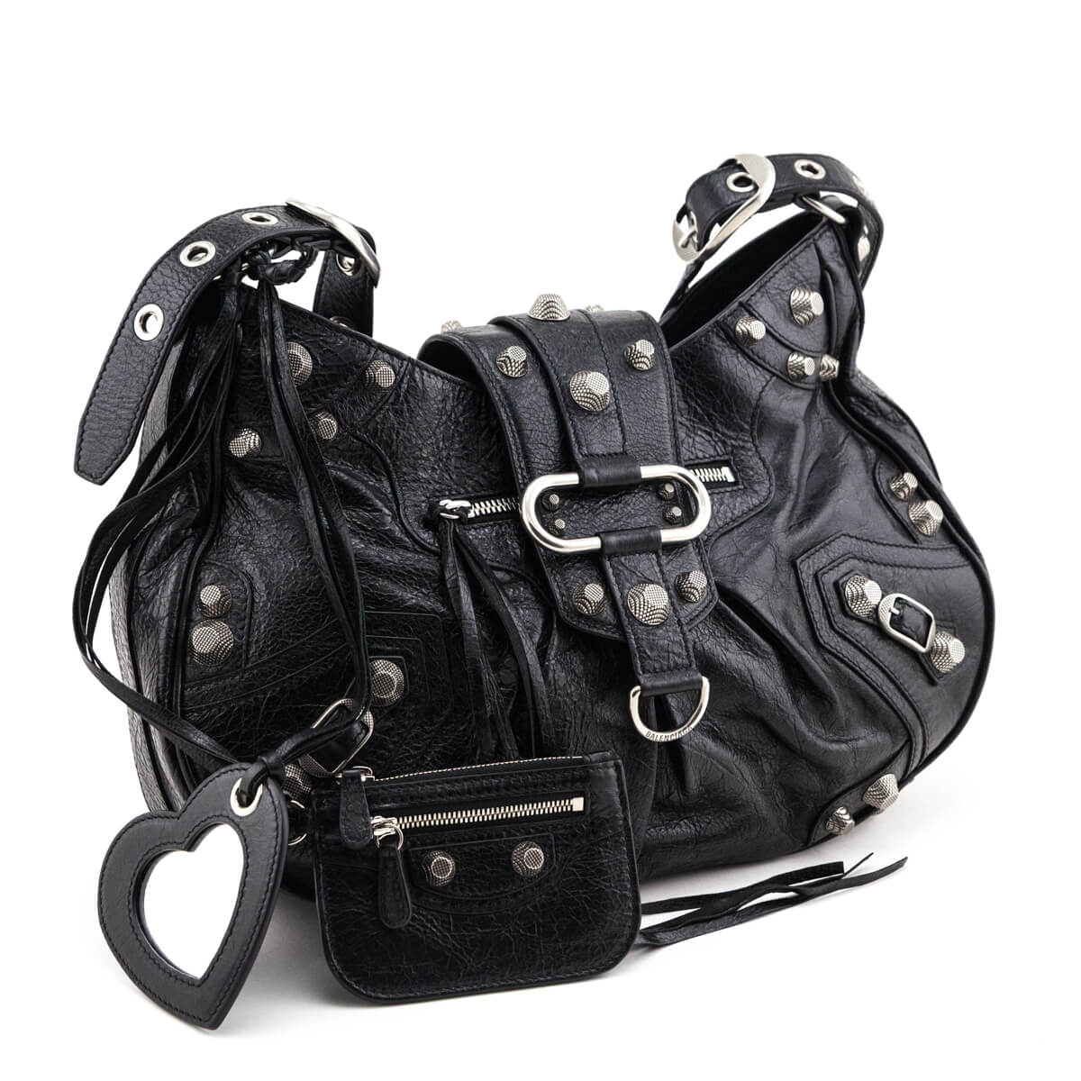 Balenciaga Black Agneau Arena Medium Le Cagole Shoulder Bag
