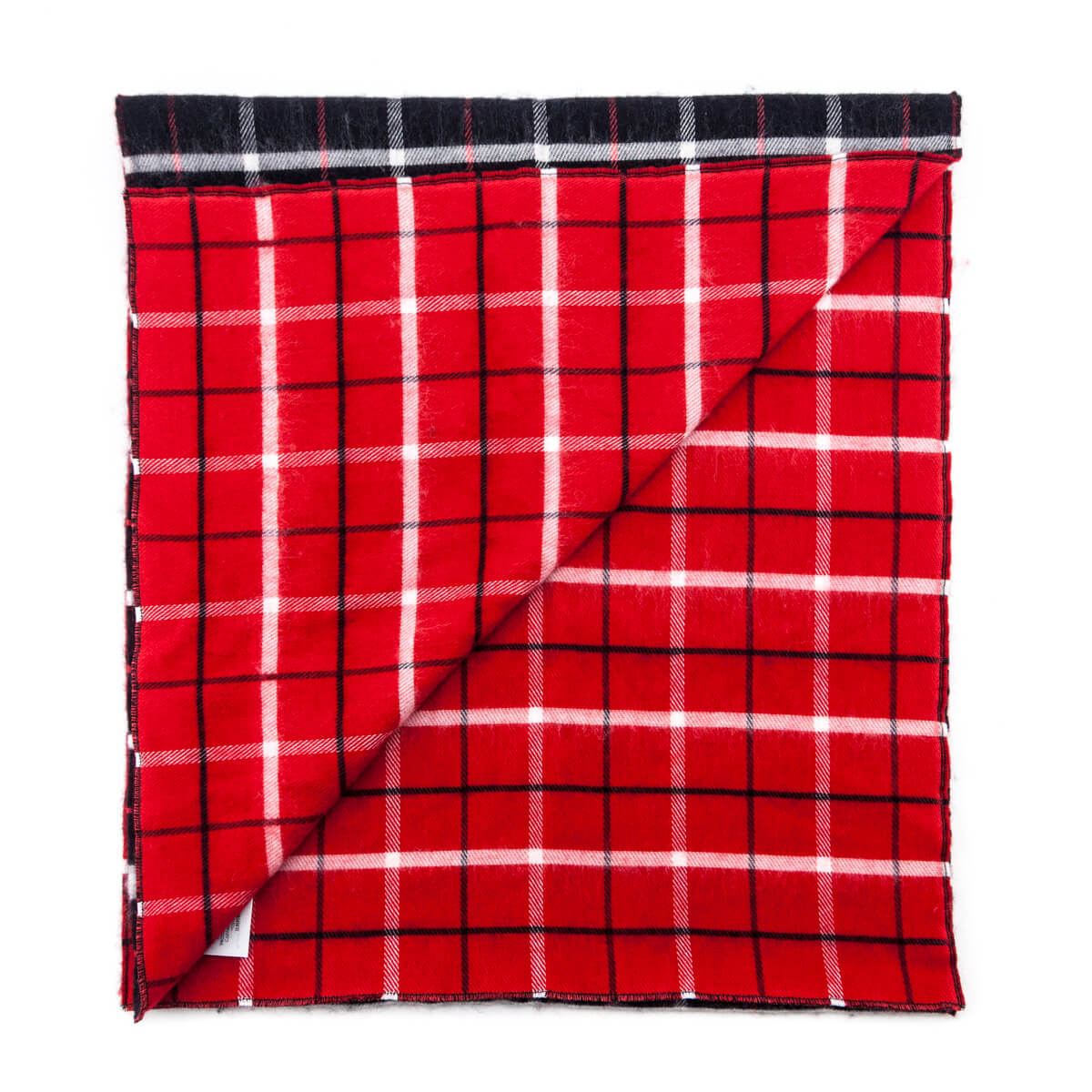Balenciaga Black & Red Double Faced Check Scarf