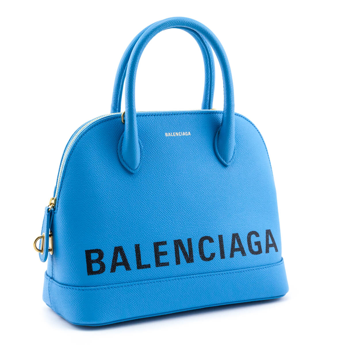 Balenciaga Bleu Turquoise Grained Calfskin S Ville Top Handle Bag