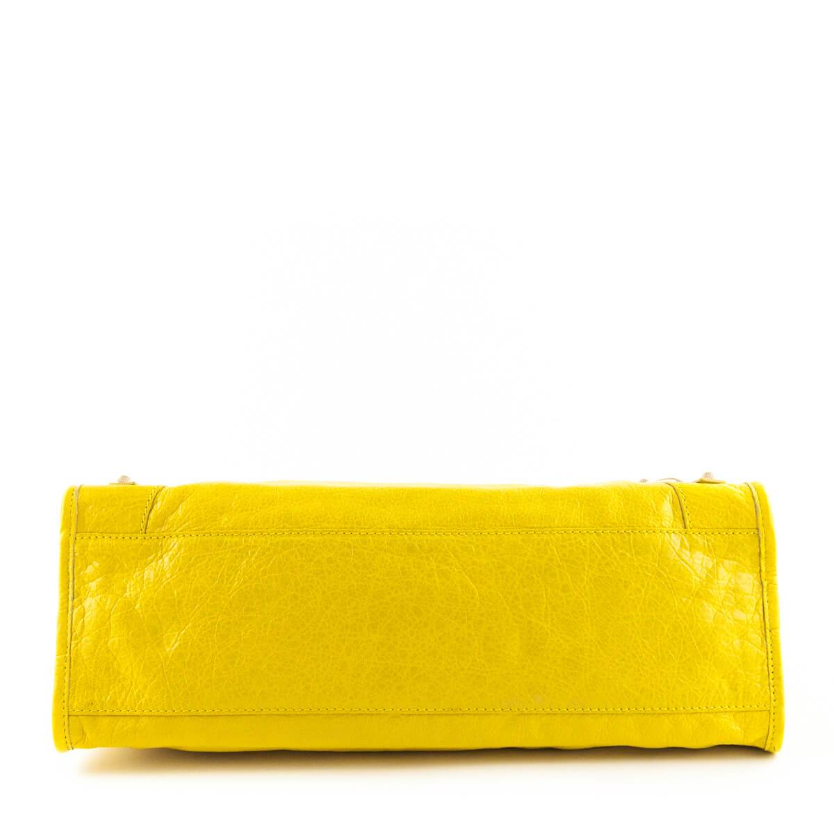 Balenciaga Curry Lambskin Giant 12 Gold City Bag