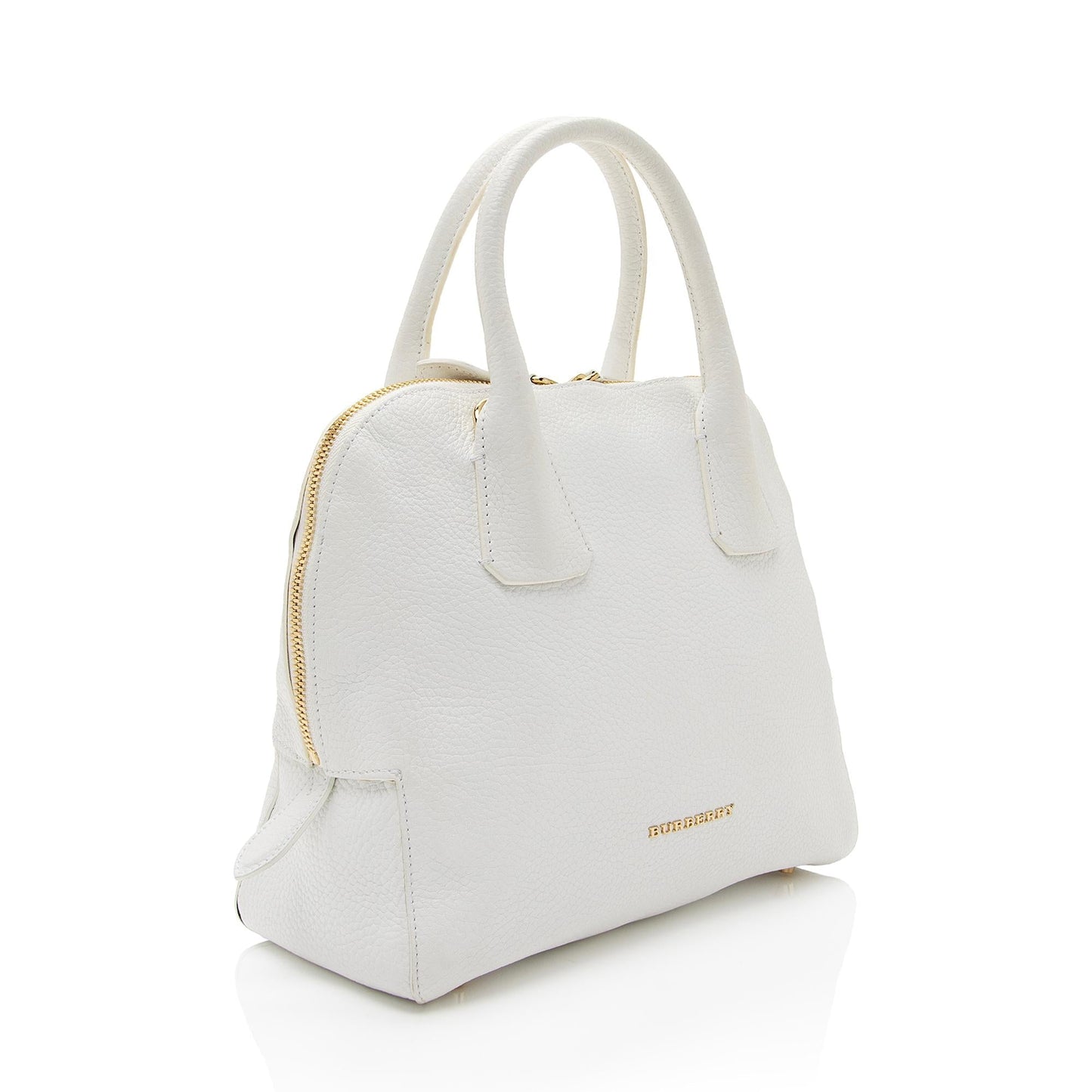 Burberry Grainy Calfskin Greenwood Small Bowling Bag (SHF-l6CAoI)