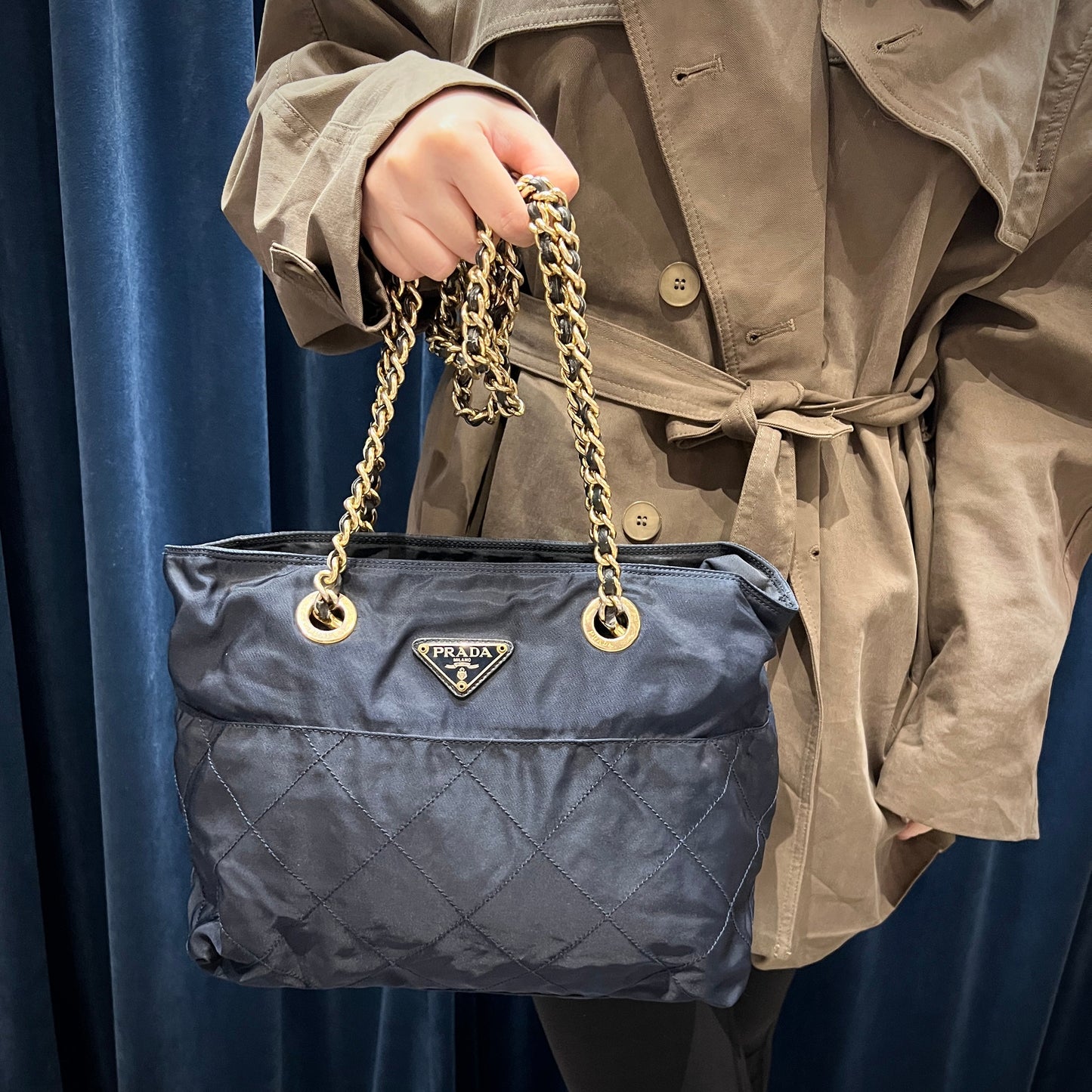 Prada Nylon Quilting Chain Bag