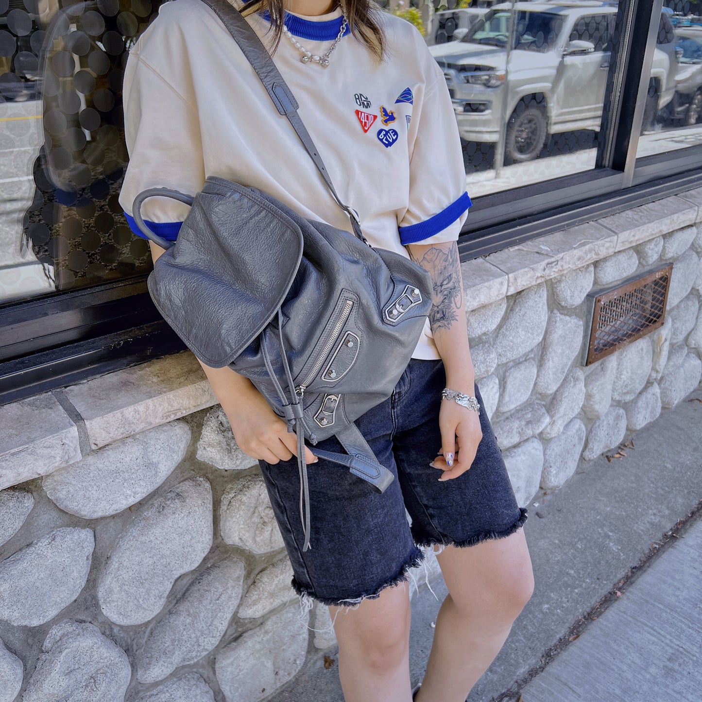 Balenciaga traveller city leather backpack pm