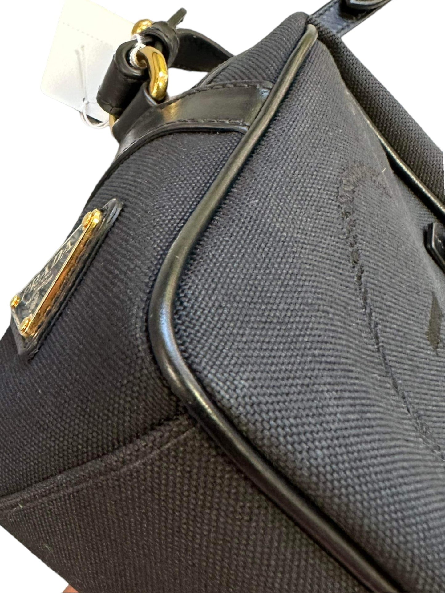 PRADA - Ribbon Canvas Leather Crossbody Shoulder Bag