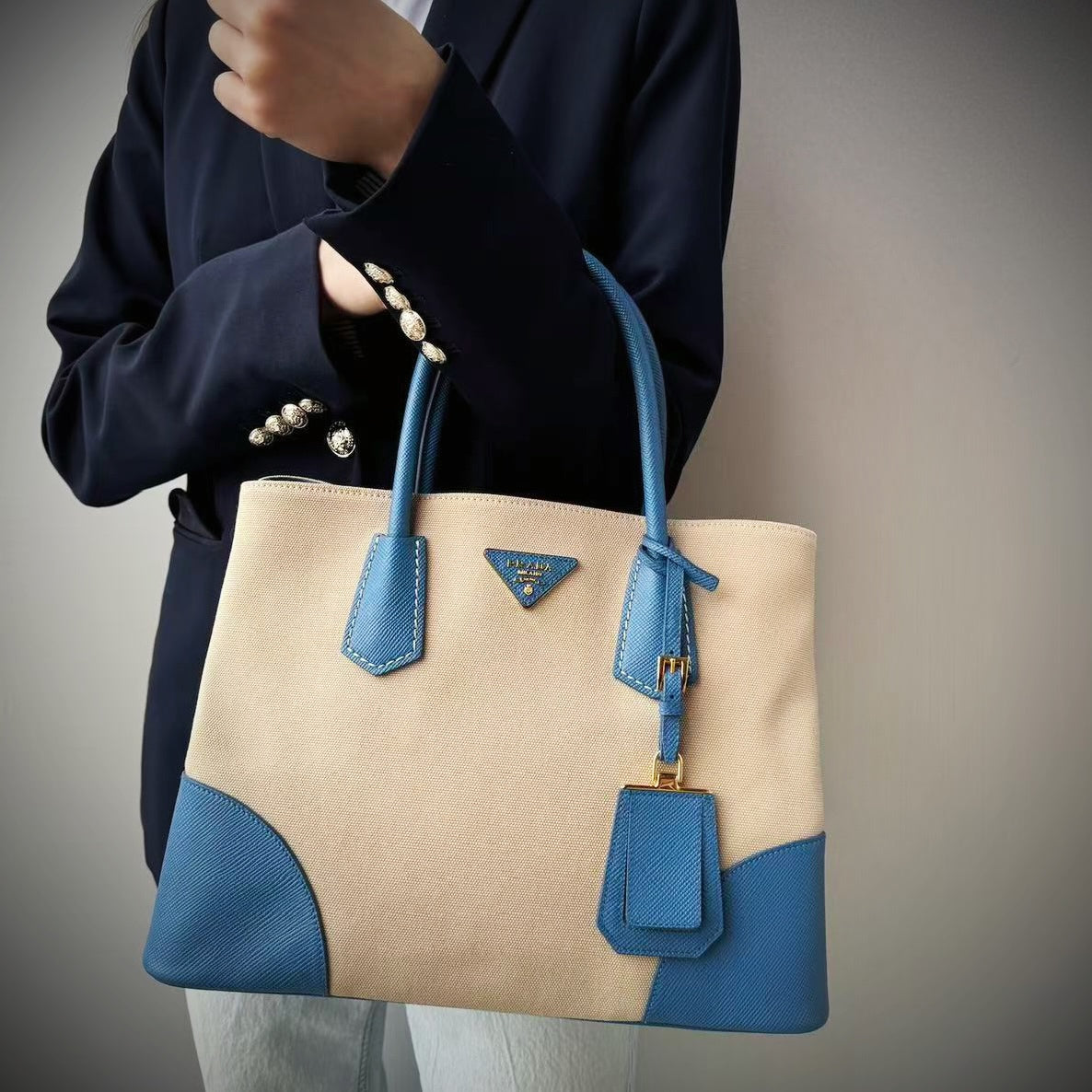Prada Canvas Canapa Double Bag TWS