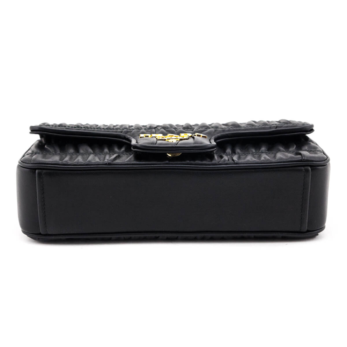 Prada Black Nappa Gaufre Chain Flap Bag