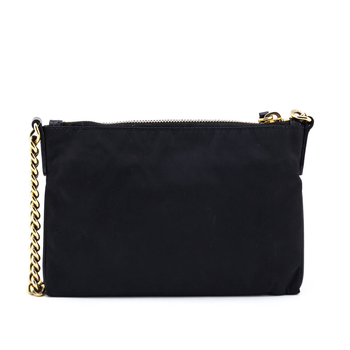 Prada Black Nylon & Saffiano Oro Crossbody