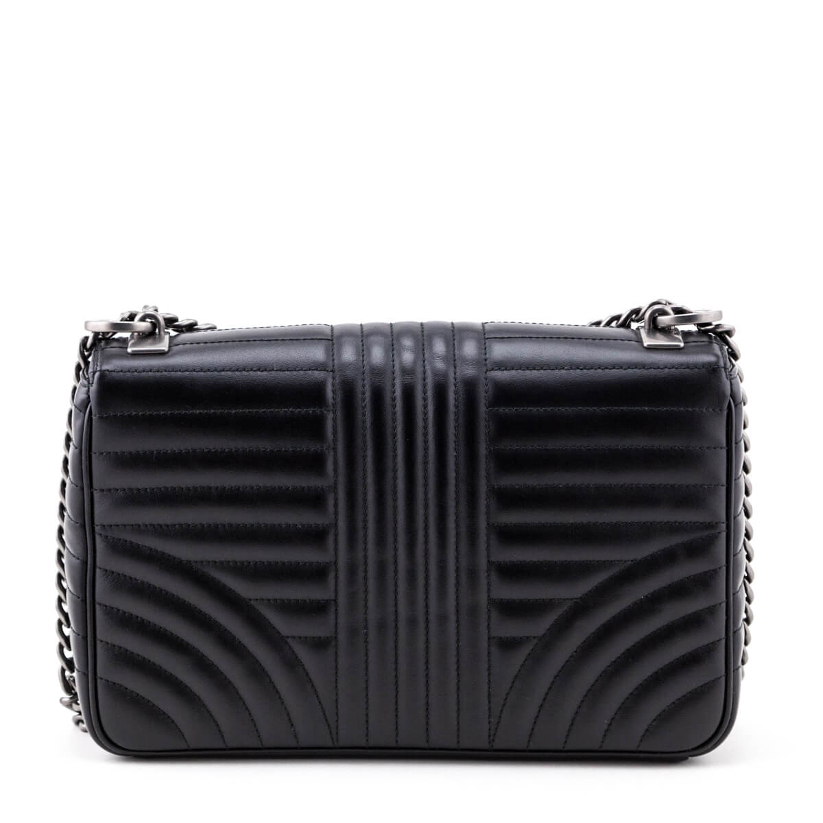 Prada Black Quilted Soft Calfskin Large Diagramme Flap Bag
