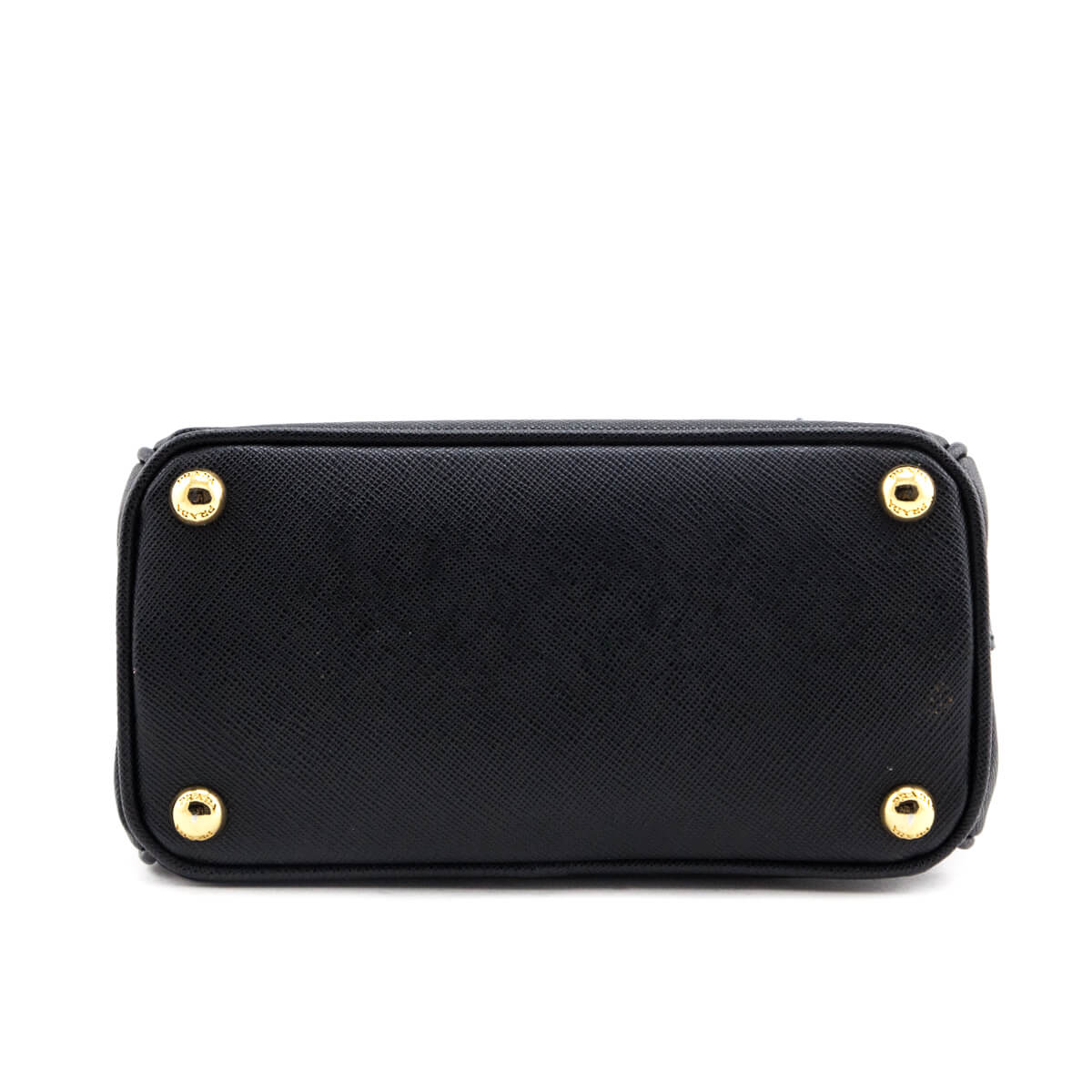 Prada Black Saffiano Lux Mini Galleria Double Zip Tote