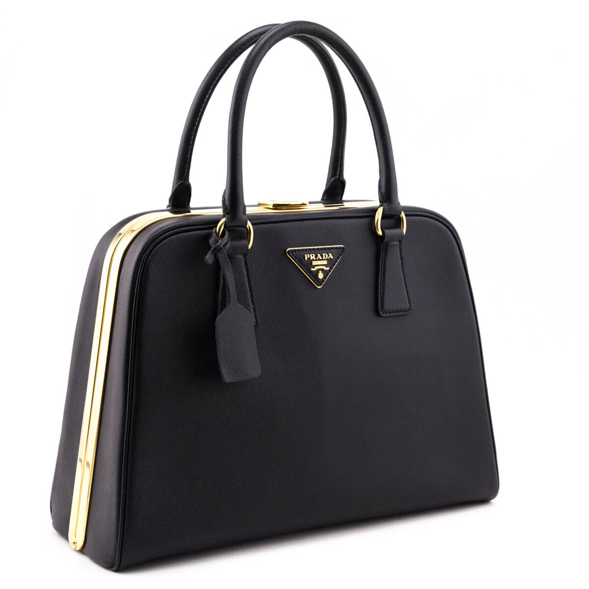 Prada Black Saffiano Pyramid Bag