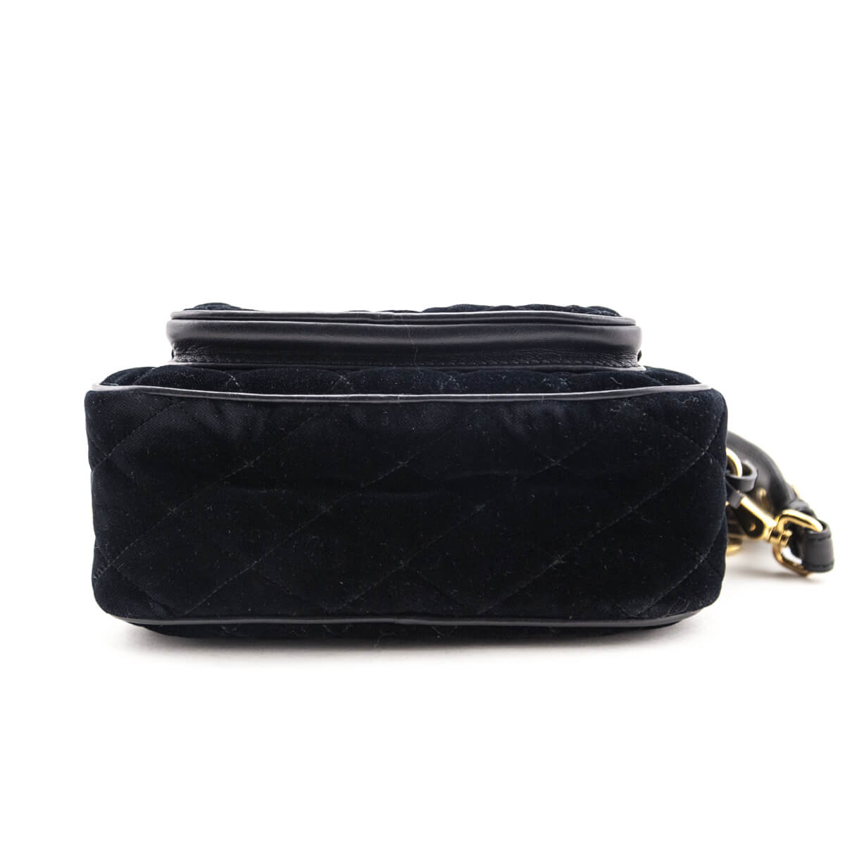 Prada Black Velvet Quilted Crossbody Belt Bag