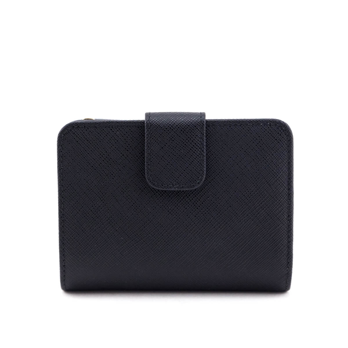 Prada Black & Ibisco Saffiano Small Bi-fold Wallet