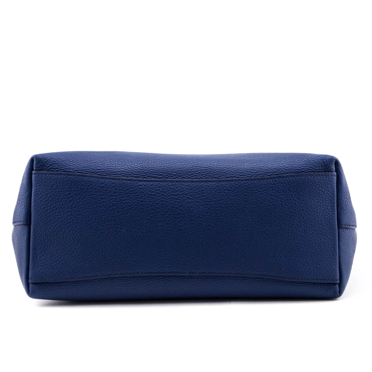 Prada Blue Vitello Daino Logo Tote