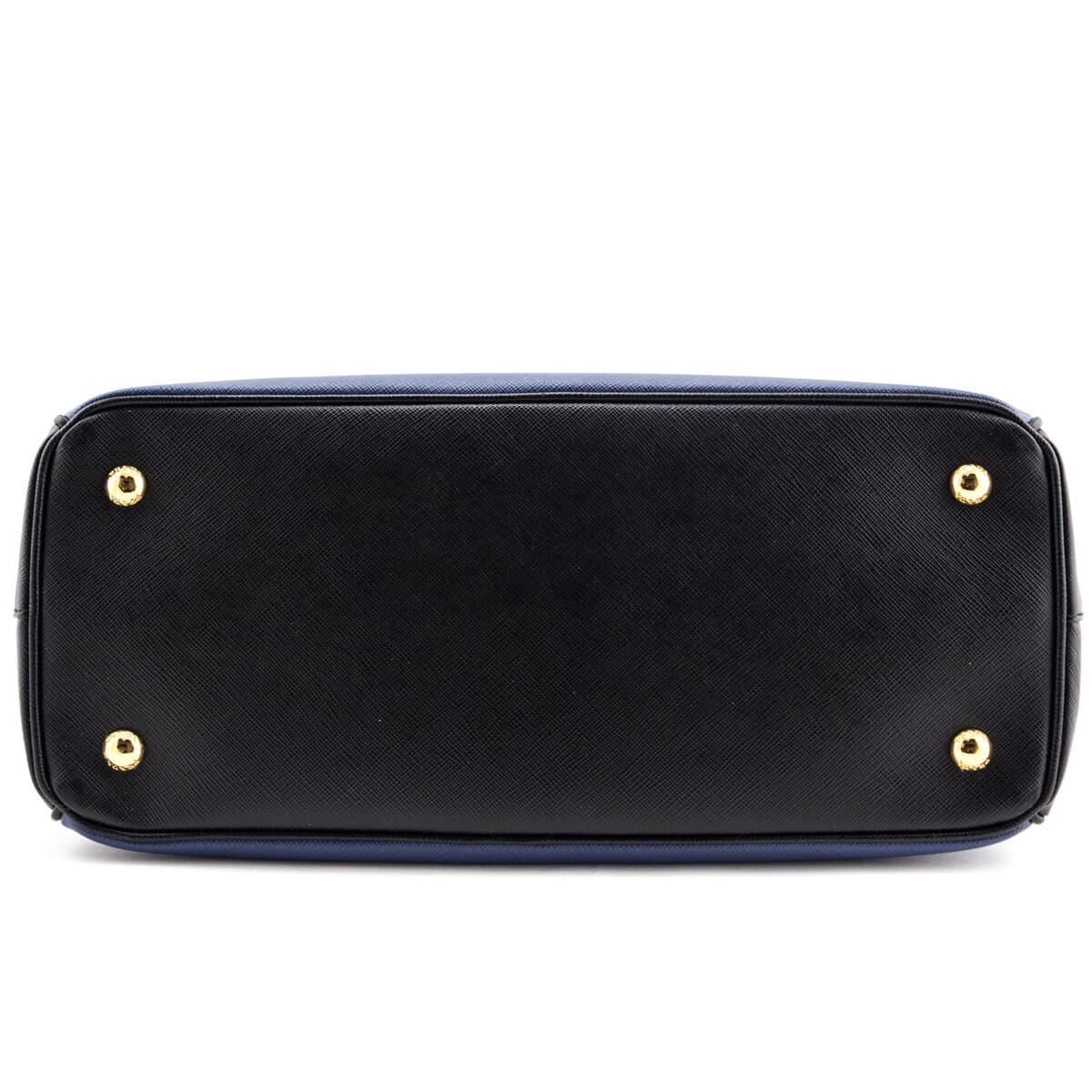 Prada Bluette & Black Saffiano Lux Tote